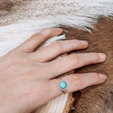 Turq Circle Rope Adjustable Ring