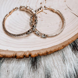 Glam Gold Teardrop Rhinestone Hoop