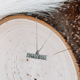 HOWDY Sterling Silver Stamped Bar Necklace