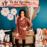 Cashmere Rib Cowl Neck Sweater Dress