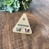 Mini Silver + Turq Stud