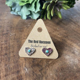 Mini Silver + Turq Stud