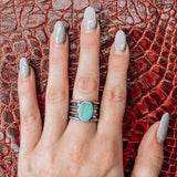 TQ Oval Oxidized Thick Band Ring