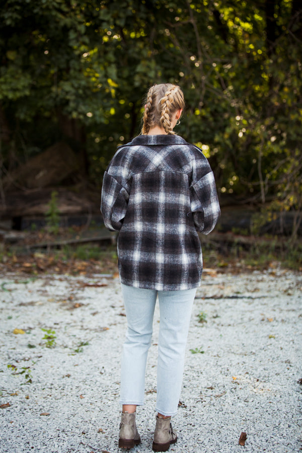 Charcoal Mocha Flannel with Pockets