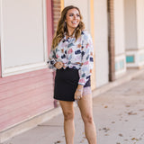 Black Rhinestone Trim Detail Mini Skirt