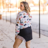 Black Rhinestone Trim Detail Mini Skirt