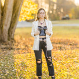 Vintage Black Super High Distressed Crop Straight