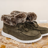 Fira Khaki Cozy Lace Up