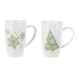 White Mug w/ Green