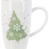 White Mug w/ Green