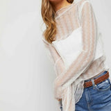 Wavy Dot Mesh Sheer Layering Top