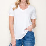 V Neck Short Sleeve Basic Everyday