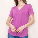 V Neck Short Sleeve Basic Everyday