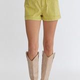 Lime Smock Waist Shorts