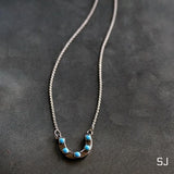 Horseshoe Turquoise + SS Choker Necklace