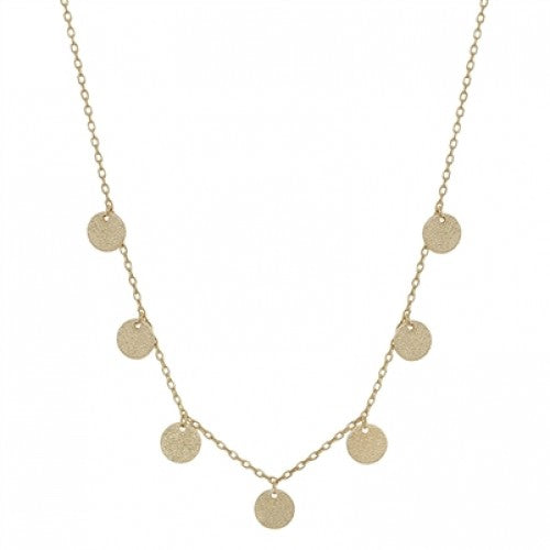 Gold Textured Coin Drop Necklace – The Red Raccoon