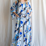 Royal Geode Swirl V Neck Jumpsuit