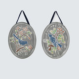 Oval Embossed Metal Bird Art Set of 2 | 17"