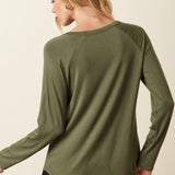 Bamboo Round Neck Raglan Baseball Long Sleeve