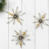 7"" BEADED GLASS SNOWFLAKE