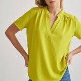 V Neck Dolman with Gathered Shoulder Detail