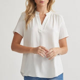 V Neck Dolman with Gathered Shoulder Detail