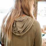 Olive Crochet Pocket Hoodie