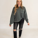 Distressed Black Stretch Mom Jean