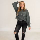 Distressed Black Stretch Mom Jean