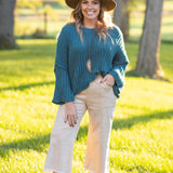 Camel Stone Wash Corduroy Wide Leg Pants