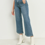 Sailor Pocket High Rise Wide Leg Crop | Mid Wash
