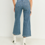 Sailor Pocket High Rise Wide Leg Crop | Mid Wash