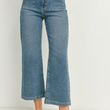 Sailor Pocket High Rise Wide Leg Crop | Mid Wash