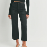 Washed Black High Rise Utility Wide Leg