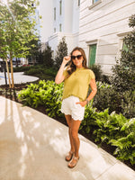 Linen Scallop Hem Shorts
