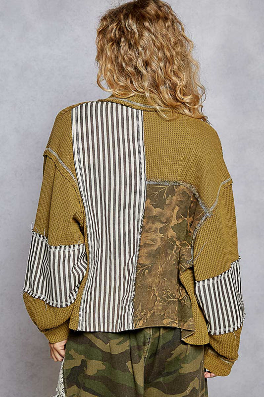 Olive Stripe + Camo Mix Jacket