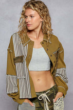 Olive Stripe + Camo Mix Jacket