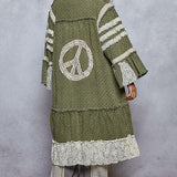 Wanderfolk Eyelet Olive Peace Duster