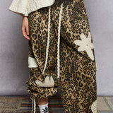 Sand Leopard Crochet Patchwork Pant