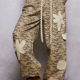 Beige Camo Crochet Patchwork Pant