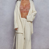 Long Cream Knitted Sweater Cardigan