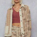Oatmilk Camo Jacquard Mix Shacket