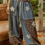 Denim Leo Paisley Boho Jogger