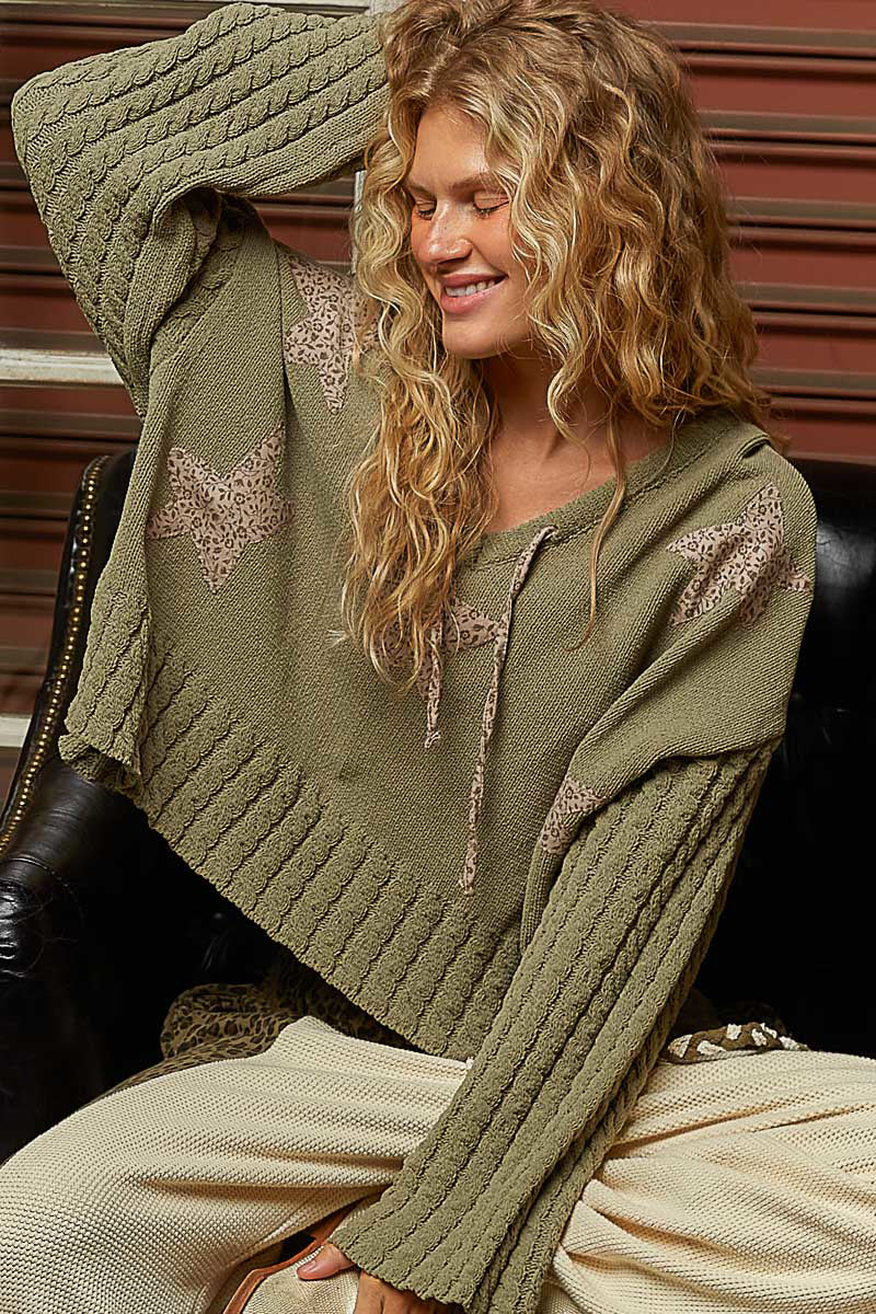 Olive Leo Star Chenille Hoodie