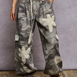 Grey Camo Crochet Patch Jogger