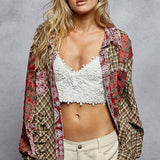 Mulberry + Choco Plaid Lightweight Funky Shacket