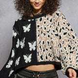 Black & Taupe Flying Wild Sweater