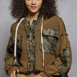 Run Wild Waffle Flannel Mix Shacket | Charcoal