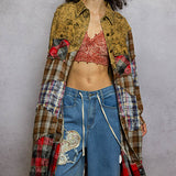 Fireside Floral Multi Plaid Mix Long Shacket