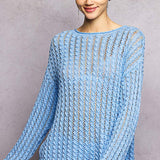 Cable Woven Lightweight Dolman Sweater